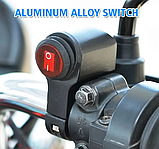 Перемикач (варіант 6) з підсвічуванням УВІМК./ВИМК. на кермо 22мм водонепроникний, алюмінієвий корпус, фото 2