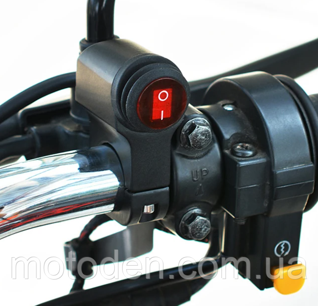 Перемикач (варіант 6) з підсвічуванням УВІМК./ВИМК. на кермо 22мм водонепроникний, алюмінієвий корпус, фото 1