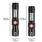 Ліхтар SY-1903C-P50+SMD+RGB Alarm, вбудований акумулятор, ремінець на руку zoom, ЗУ USB, фото 3