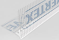 Кут з капельником для фасаду ПВХ та армувальною сіткою Вертекс прихованого монтажу закритого типу 2,5 метра