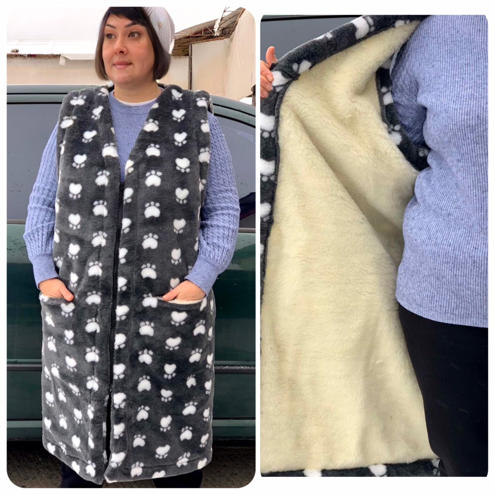 Жіночий хутряний зимовий жилет-безрукавка великі розміри (з 48 по 64)