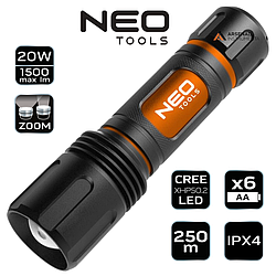 Ліхтар на батарейках 6xAA 1500 lm CREE XHP50.2 LED 99-036 NEO