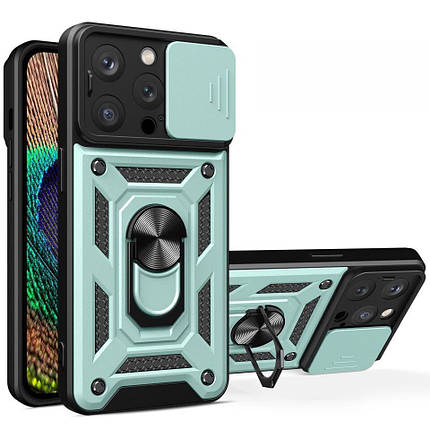 PC + TPU чохол Camshield armor для iPhone 15 Pro / зелений, фото 1
