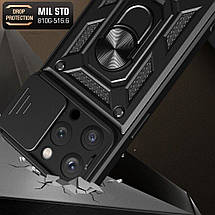 PC + TPU чохол Camshield armor для iPhone 15 Pro Max сріблястий, фото 2