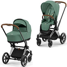 Cybex Priam 4.0 коляска 3 в 1 Leaf Green шасі Chrome Brown, фото 3