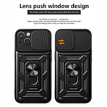 PC + TPU чохол Camshield armor для iPhone 15 / сріблястий, фото 2