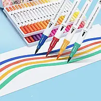 Набір маркерів-лінерів і маркерів-пензлів WORISON з м'якою головкою на водній основі 100 шт., фото 2