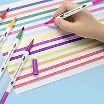 Професійний набір маркерів-лайнерів і маркерів-пензлів з м'якою головкою на водній основі 48 шт., фото 3