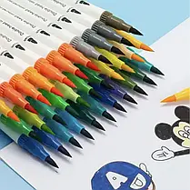 Професійний набір маркерів-лайнерів і маркерів-пензлів з м'якою головкою на водній основі 48 шт., фото 4