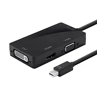 Відео-кабель Voltronic YT-C-mnDP (M)/HDMI/VGA/DVI mini DisplayPort (тато) - HDMI/VGA/DVI (мама) 0.3 m