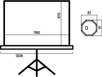 Экран для проектора на штативе OVERMAX TRIPOD SCREEN 60 V_2218 - фото 3 - id-p2041687260