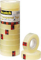 3М Scotch 550 прозрачная клейкая лента 15мм х 33м (уп 10 шт)