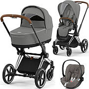Cybex Priam 4.0 коляска 3 в 1 Mirage Grey шасі Chrome Brown