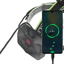 Ліхтар налобний BL-A14-3-P90, power bank, 3x18650, zoom, ЗУ Type-C, фото 4
