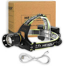 Ліхтар налобний BL-A14-3-P90, power bank, 3x18650, zoom, ЗУ Type-C, фото 6