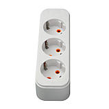 Колодка Quantum 3 пости із заземленням біла 1шт/уп, фото 2