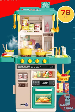 Ігрова дитяча Кухня Spray Kitchen 78см мийка з водою, зі звуком і світлом, 50 предметів. 889-277/278, фото 1