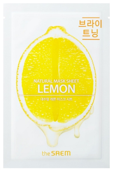 Освітлювальна тканинна маска для обличчя The Saem Natural Mask Sheet Lemon (лимон) 21 мл