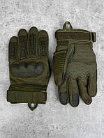 Зимние сенсорные тактические перчатки на флисе олива, военные зимние боевые перчатки усиленные штурмовые зсу