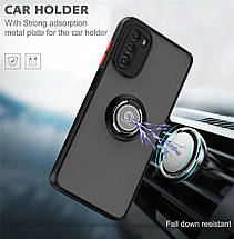 TPU чохол накладка Matte Ring Magnit для Motorola G42 чорний, фото 5