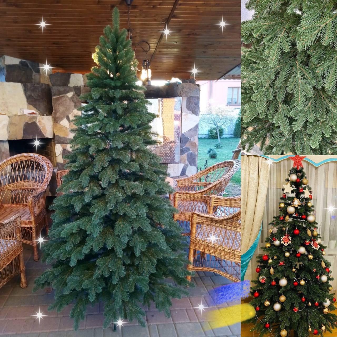 Елітна зелена 2.50 м. лита ялинка штучна