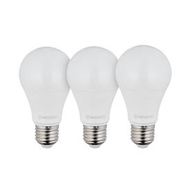 Лампи світлодіодні, набір 3 од. LL-0015, LED A60, E27, 12 Вт, 150-300 В, 4000 K, 30000 г, гарантія 3 роки