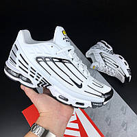 Мужские кроссовки Nike Air Max Plus TN молодежные спортивные белые черные