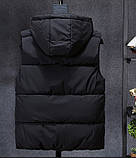 Жилет чоловічий теплий з капюшоном 44-50, фото 3