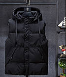 Жилет чоловічий теплий з капюшоном 44-50, фото 2