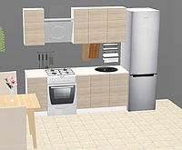 Кухня ЭКО 1.5м готовый модульный кухонный гарнитур со столешницей, Компактная готовая кухня