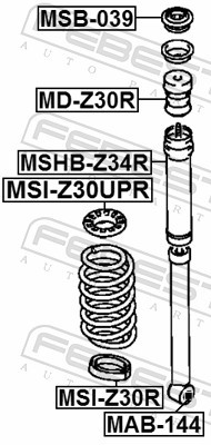 Febest MAB-144 Сайлентблок заднего амортизатора Mitsubishi Outlander L200 Colt Lancer - фото 2 - id-p1124044407