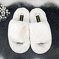 Тапочки хутряні жіночі білі на платформі Horoso 4326, фото 5