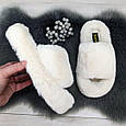 Тапочки хутряні жіночі білі на платформі Horoso 4326, фото 6