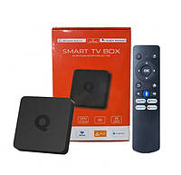 Q1 Android TV Box 4K ANDROID TV Smart TV (смарт тв) приставка c голосовым поиском