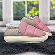 Тапочки жіночі чуні із задником еко-шкіра на хутрі рожеві 4325, фото 4
