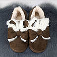 Тапочки жіночі чуні із задником на хутрі темно-коричневі 4317, фото 3