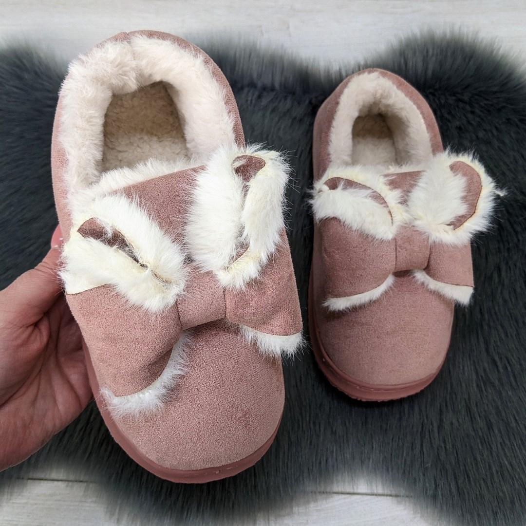 Тапочки жіночі чуні із задником на хутрі пудрові 4317, фото 1