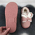 Тапочки жіночі чуні із задником на хутрі пудрові 4317, фото 2