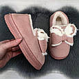 Тапочки жіночі чуні із задником на хутрі пудрові 4317, фото 6