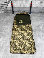 Тактический зимний спальный мешок пиксель Спальник на халафайбере пиксель 220х80 см