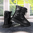 Черевики дутики жіночі на хутрі чорні 4268, фото 2