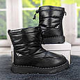 Черевики дутики жіночі на хутрі чорні 4268, фото 3