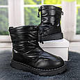 Черевики дутики жіночі на хутрі чорні 4268, фото 4