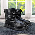 Черевики дутики жіночі на хутрі чорні 4268, фото 6