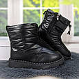 Черевики дутики жіночі на хутрі чорні 4268, фото 7