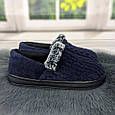 Тапочки чуні жіночі теплі темно-сині на флісі Progress 4339, фото 2
