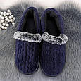 Тапочки чуні жіночі теплі темно-сині на флісі Progress 4339, фото 3