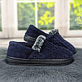 Тапочки чуні жіночі теплі темно-сині на флісі Progress 4339, фото 4