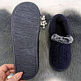 Тапочки чуні жіночі теплі темно-сині на флісі Progress 4339, фото 5
