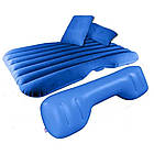 Автомобільний надувний матрац із подушками на заднє сидіння 135*88*45 см SY10132 Блакитний, фото 2